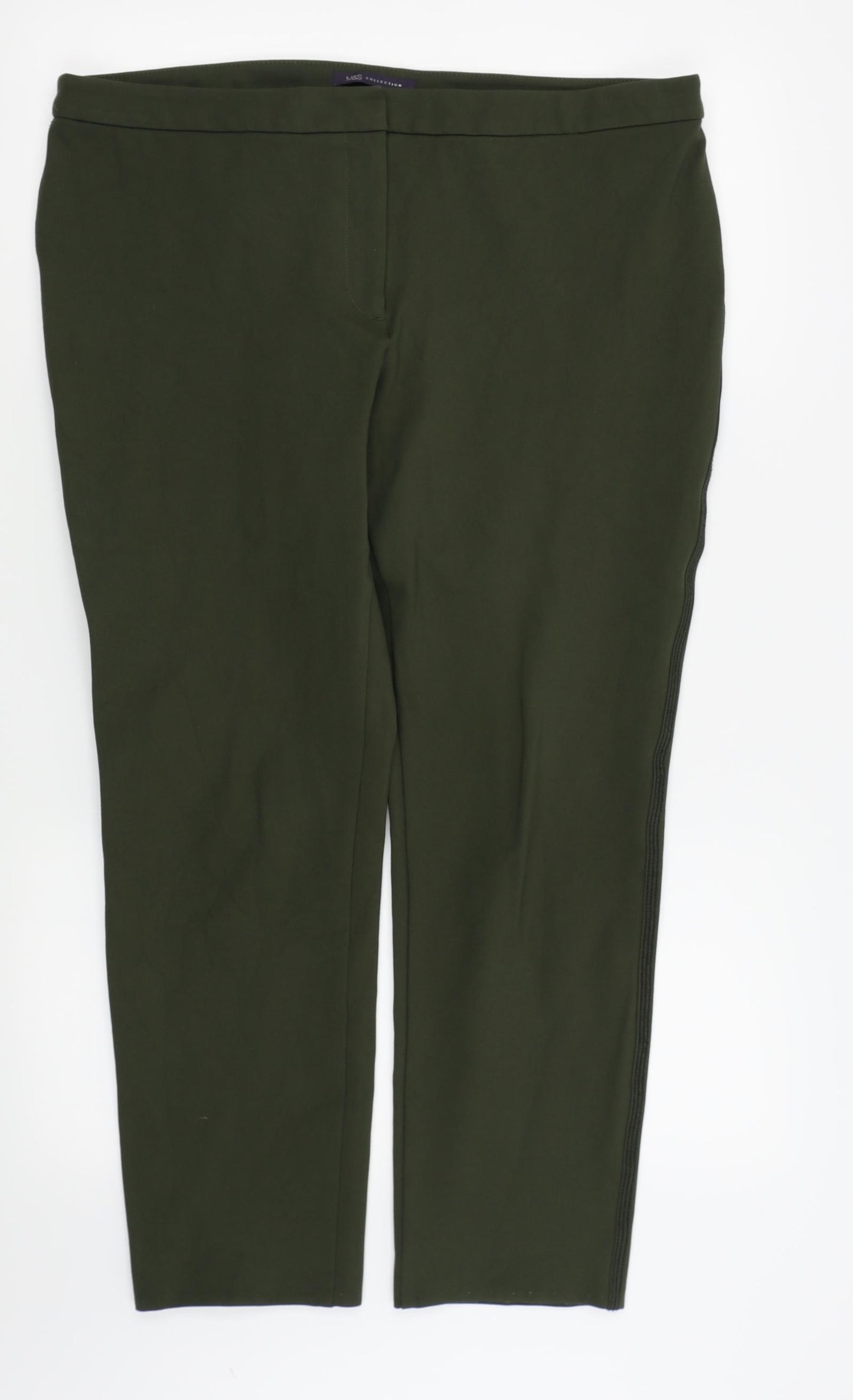 M&s Womens Green   Trousers  Size 16 L25 in