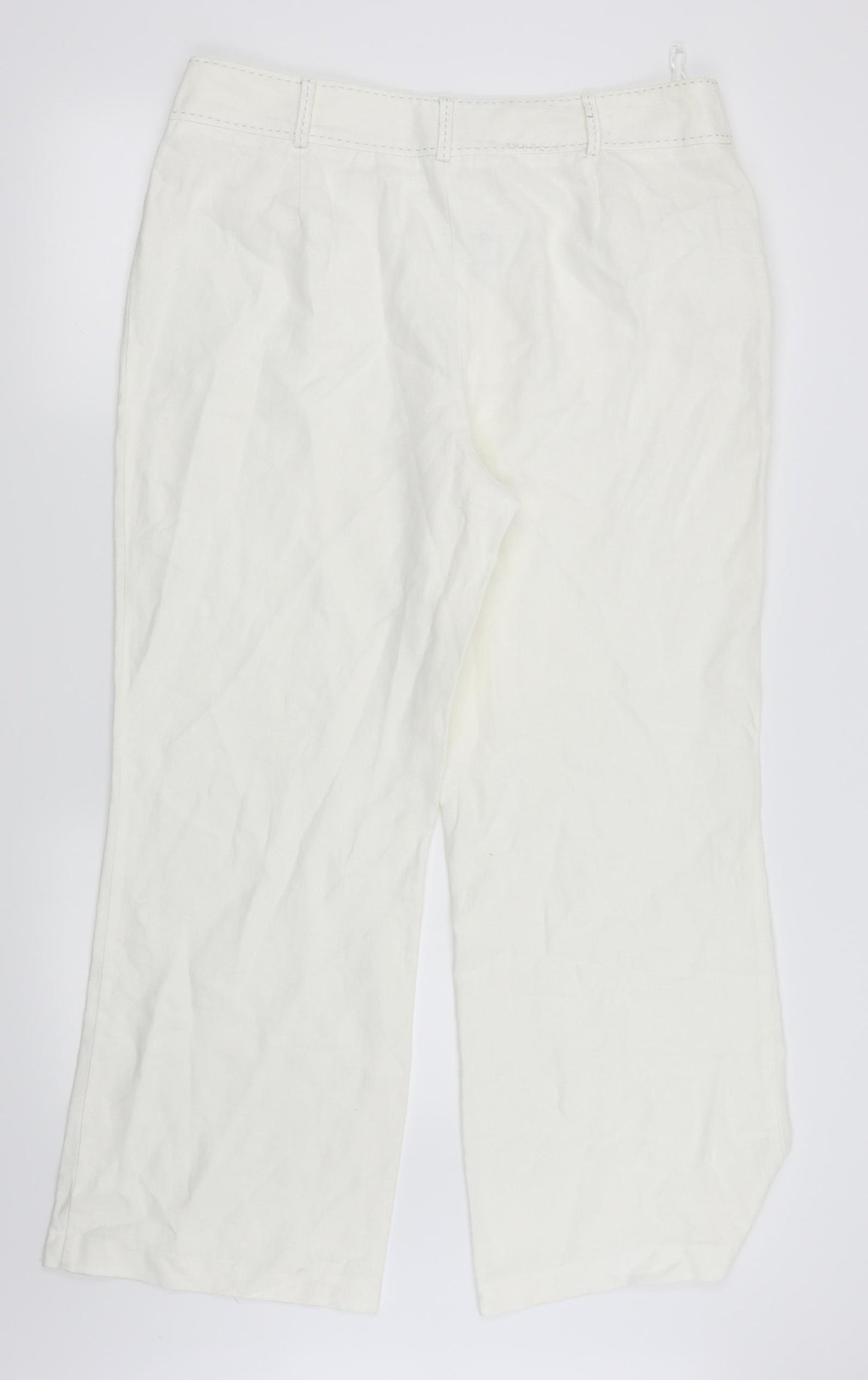 Per Una Womens White   Trousers  Size 16 L27 in