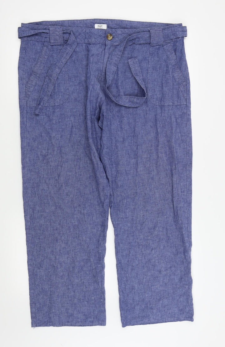F&F Womens Blue Trousers Size 18 L25 in