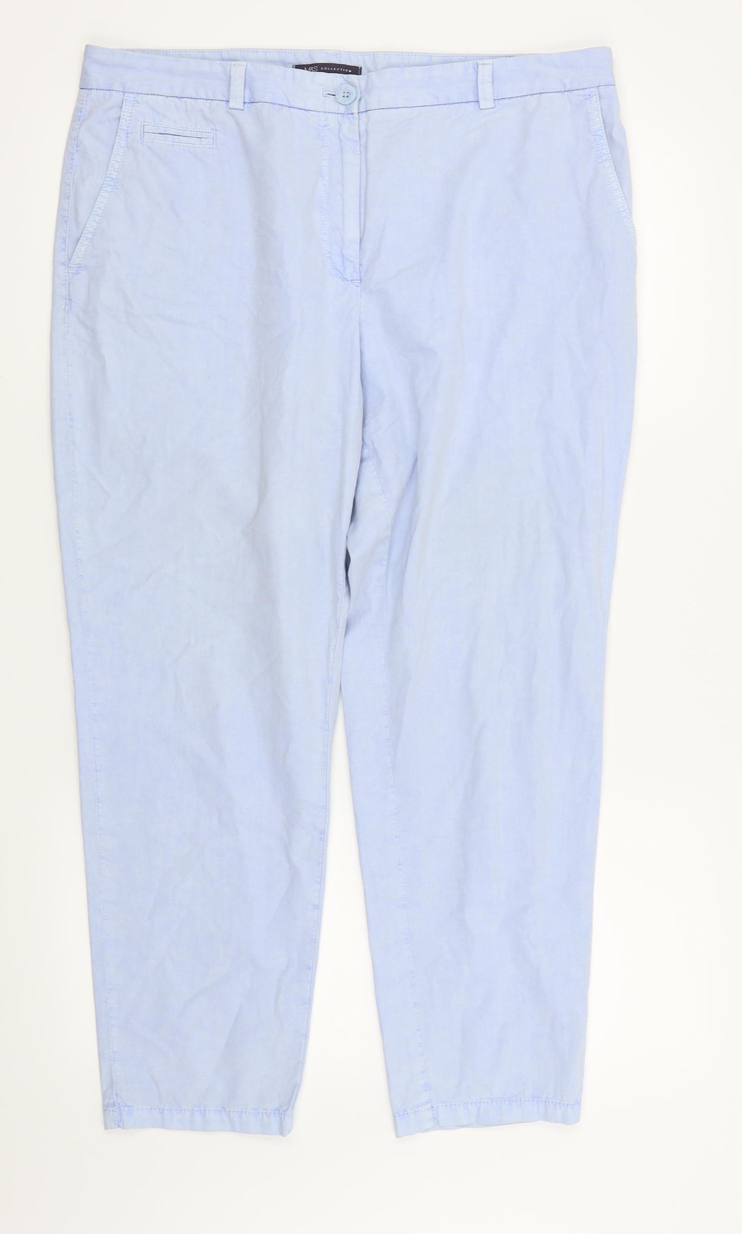 M&S Womens Blue   Trousers  Size 16 L25 in