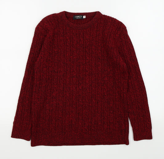Front view of Choice Collection women’s red jumper, size S