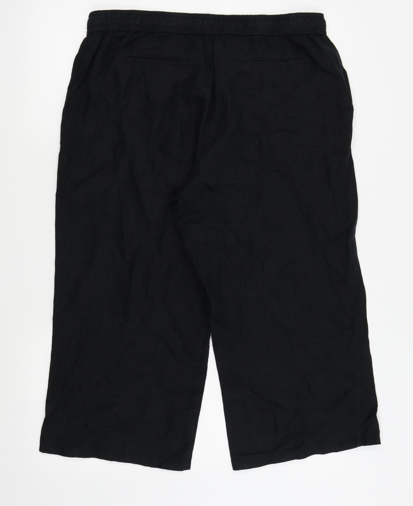 M&s Womens Black   Capri Trousers Size 14 L20 in