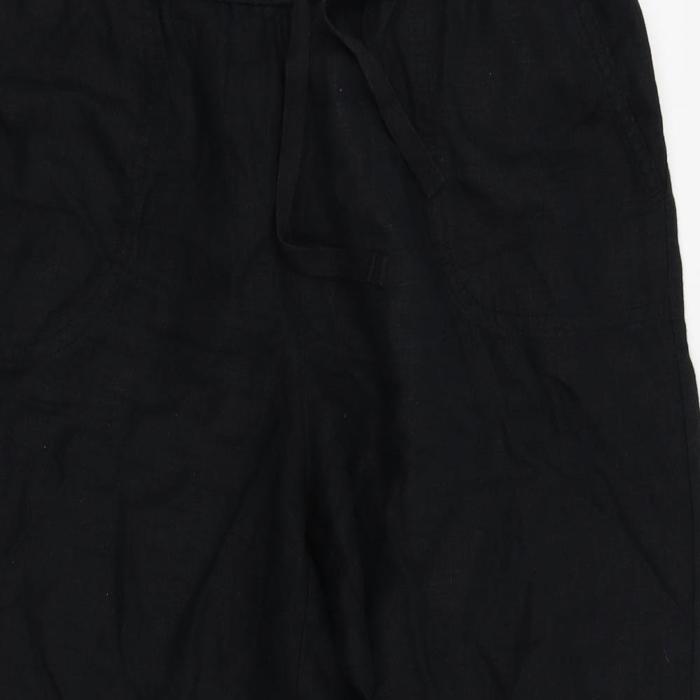 M&s Womens Black   Capri Trousers Size 14 L20 in