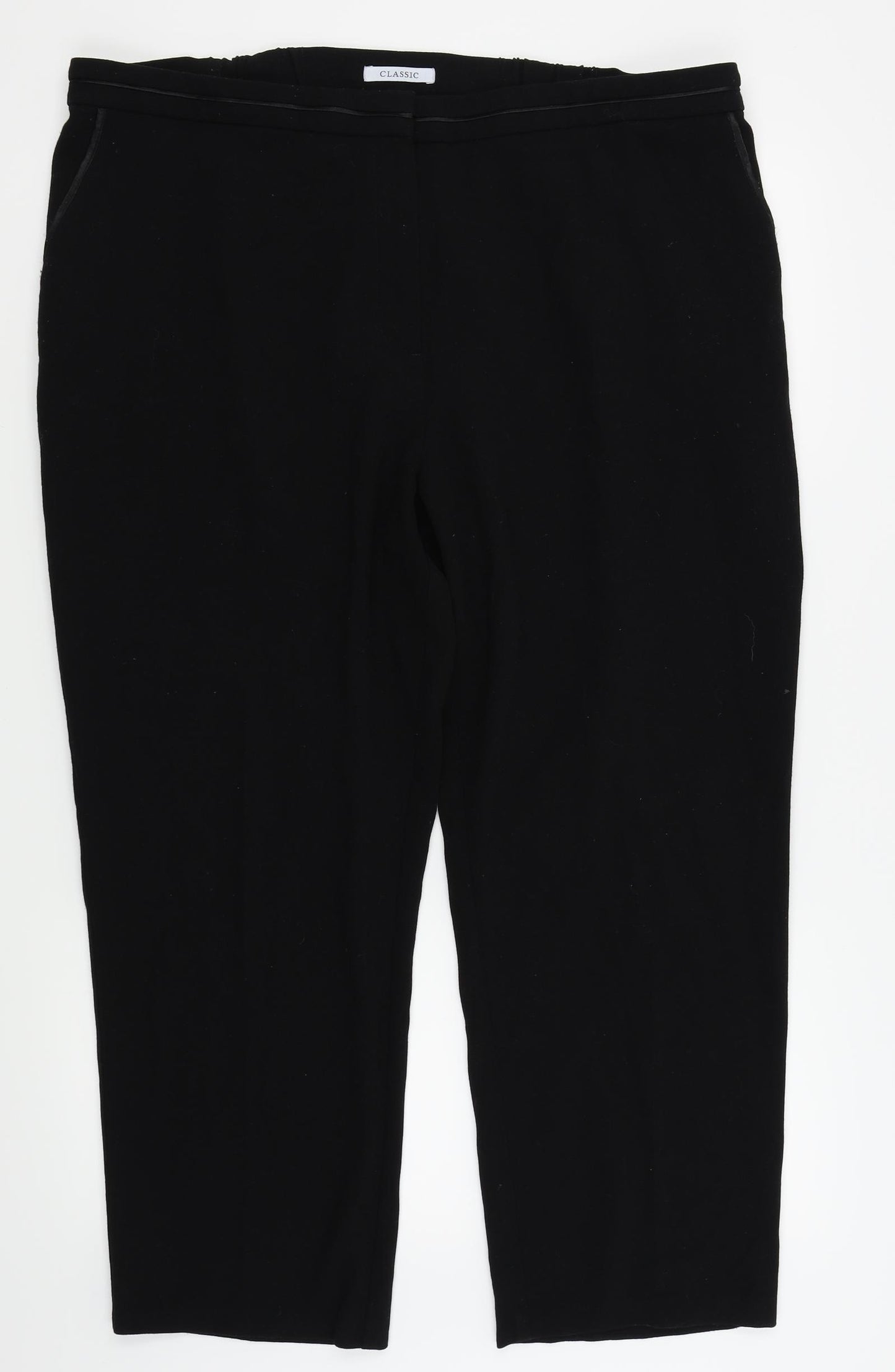 m&S Womens Black   Trousers  Size 20 L25 in