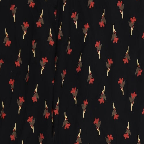 REDHERRING Womens Black Floral  Trousers  Size 12 L23 in