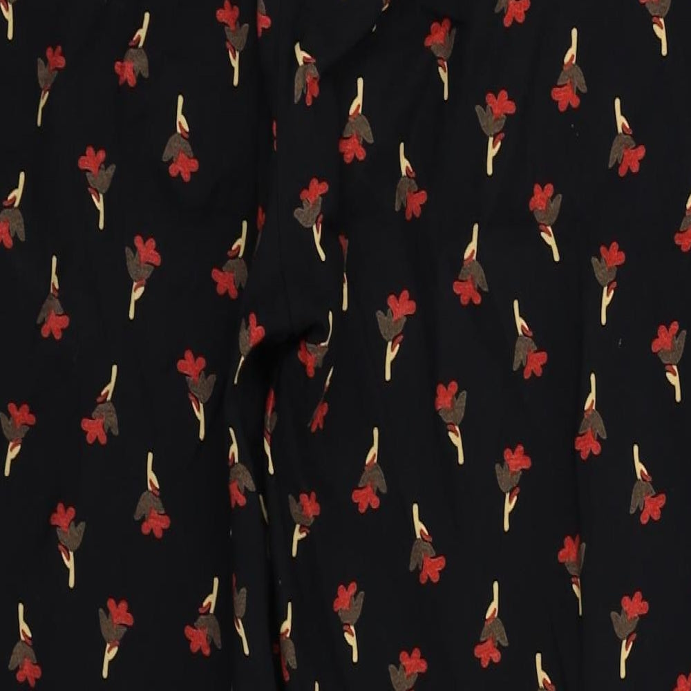 REDHERRING Womens Black Floral  Trousers  Size 12 L23 in