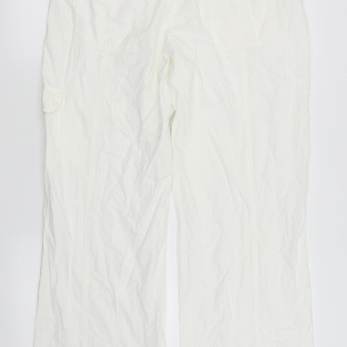 Simply Be Womens White   Trousers  Size 14 L26 in