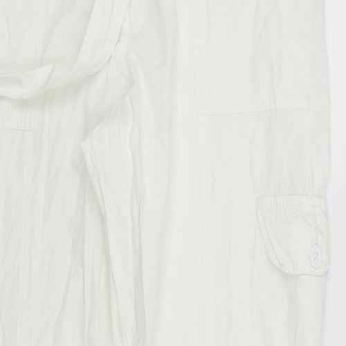 Simply Be Womens White   Trousers  Size 14 L26 in