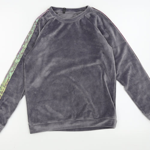 Asda George Girls Grey Solid  Top Pyjama Top Size 11-12 Years