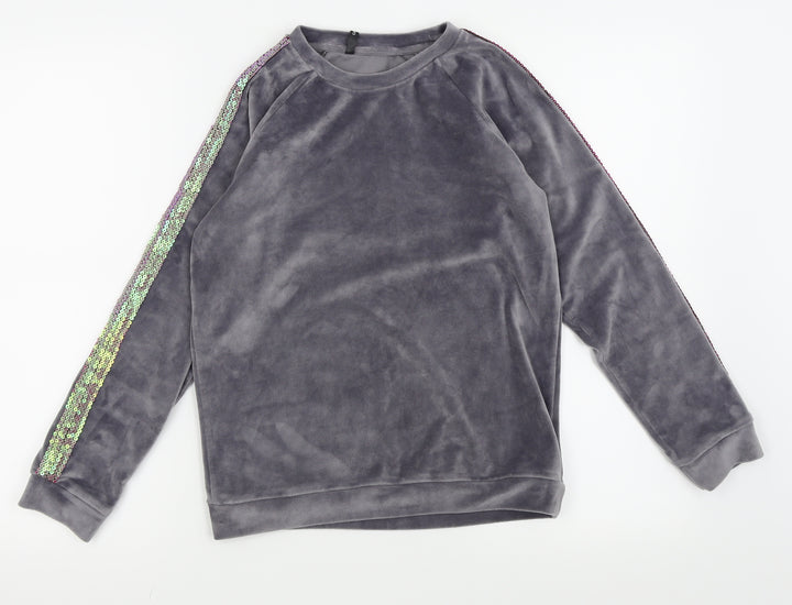 Asda George Girls Grey Solid Top Pyjama Top Size 11-12 Years