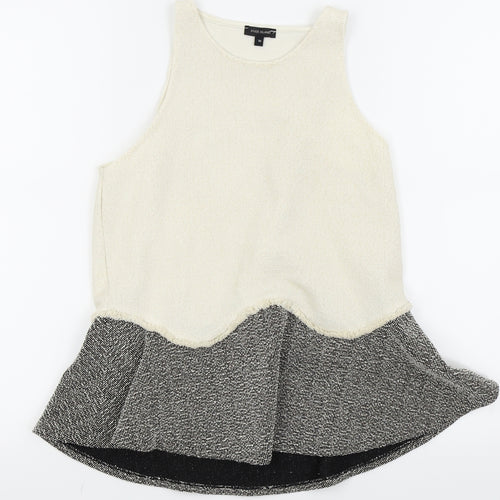 River Island Womens White Houndstooth  Basic Tank Size 10