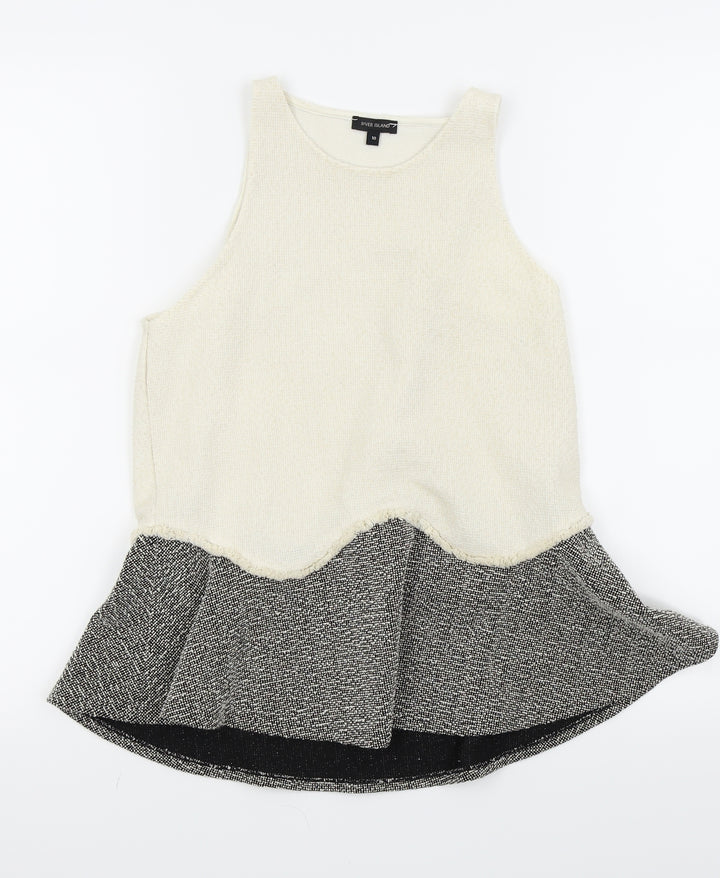 River Island Womens White Houndstooth Basic Tank Size 10