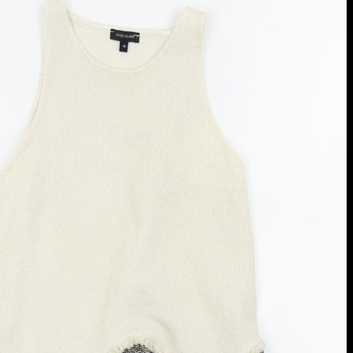 River Island Womens White Houndstooth  Basic Tank Size 10