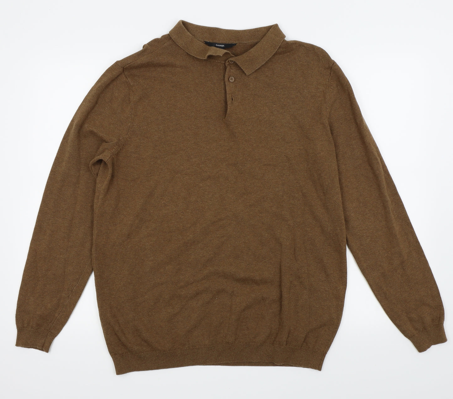 Asda George Mens Brown    Polo Size L