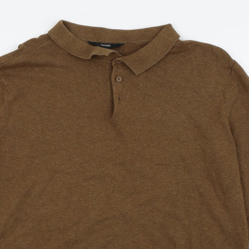 Asda George Mens Brown    Polo Size L