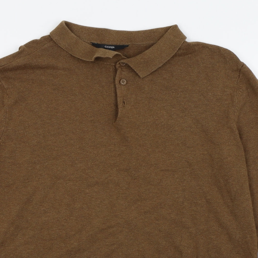 Asda George Mens Brown    Polo Size L