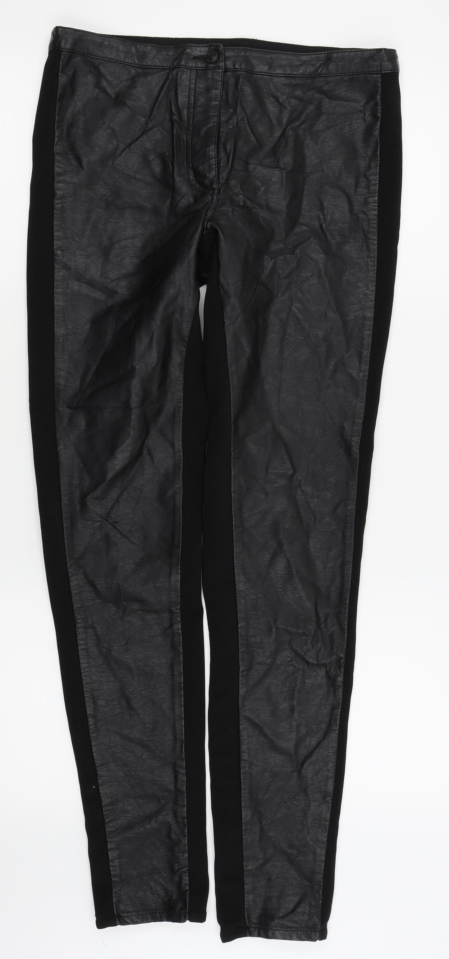 H&M Womens Black   Trousers  Size 12 L20 in