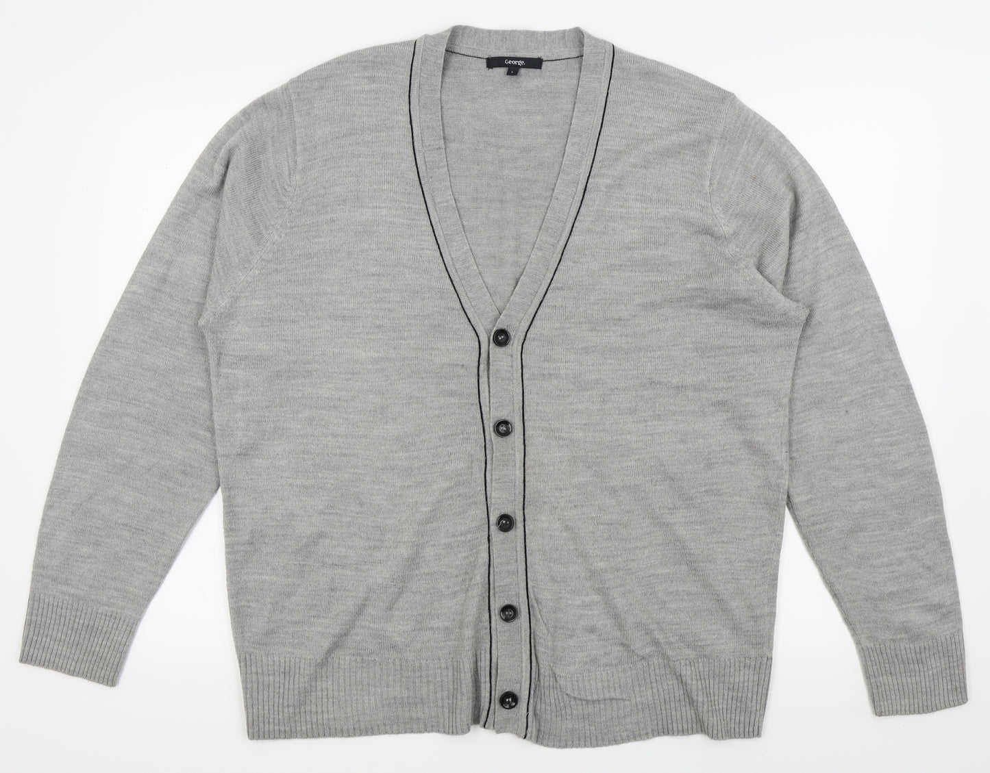 Asda George Mens Grey   Cardigan Jumper Size L