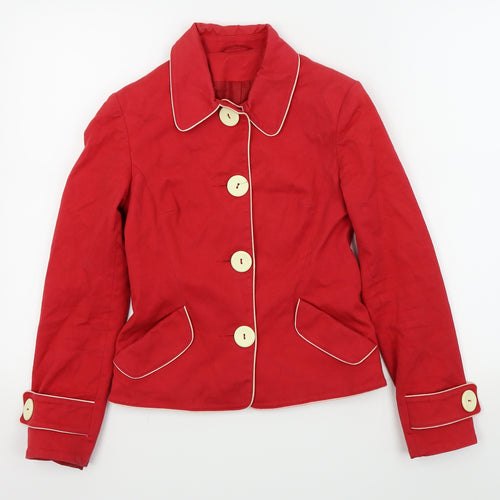 Topshop Womens Red   Jacket Blazer Size 6