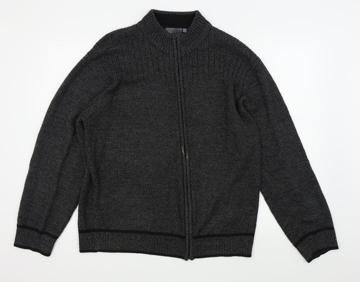 Kingston Mens Black Full Zip Jumper Size XL