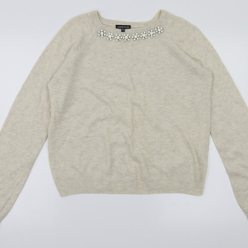 Warehouse Womens Ivory   Pullover Jumper Size 14