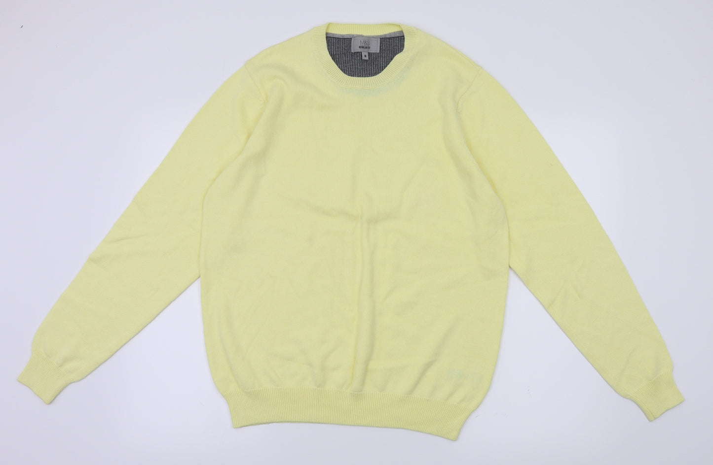 m&s Womens Yellow   Henley Jumper Size M