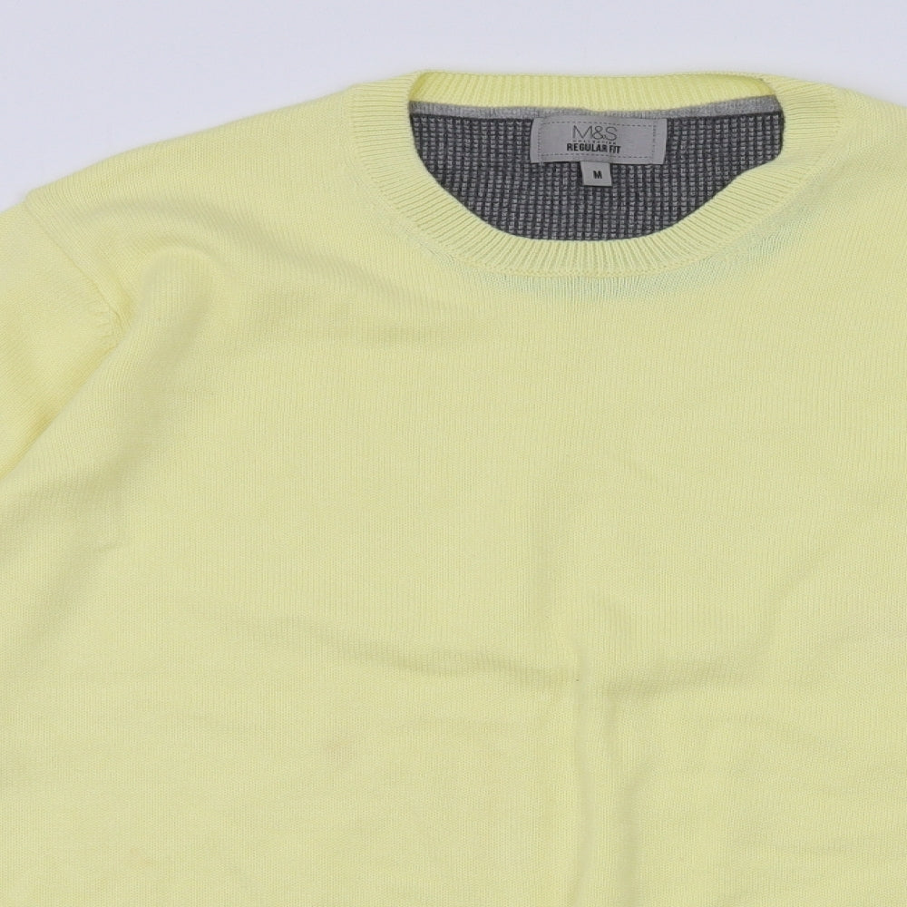 m&s Womens Yellow   Henley Jumper Size M
