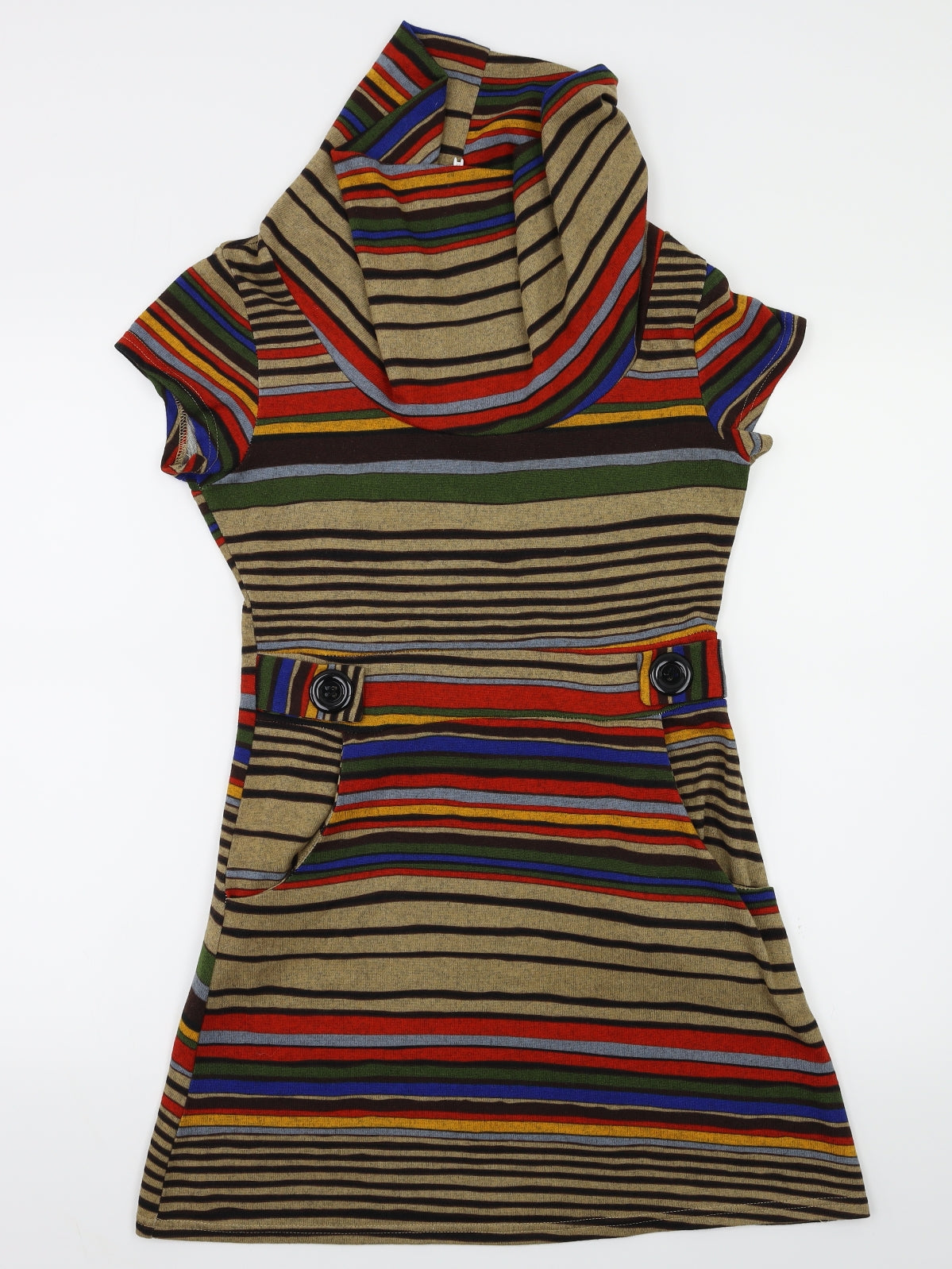 Tenki Womens Multicoloured Striped  Fit & Flare  Size M