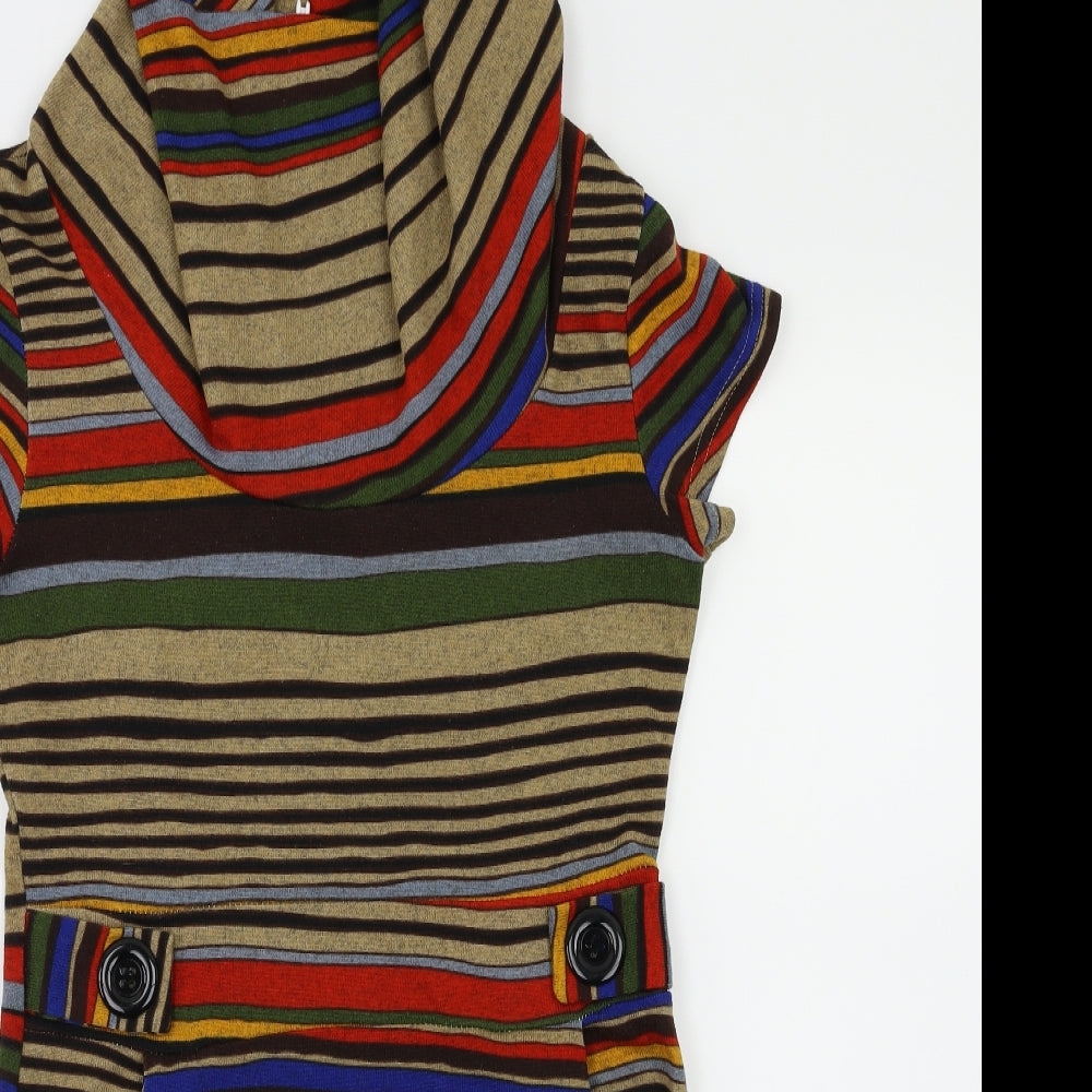 Tenki Womens Multicoloured Striped  Fit & Flare  Size M