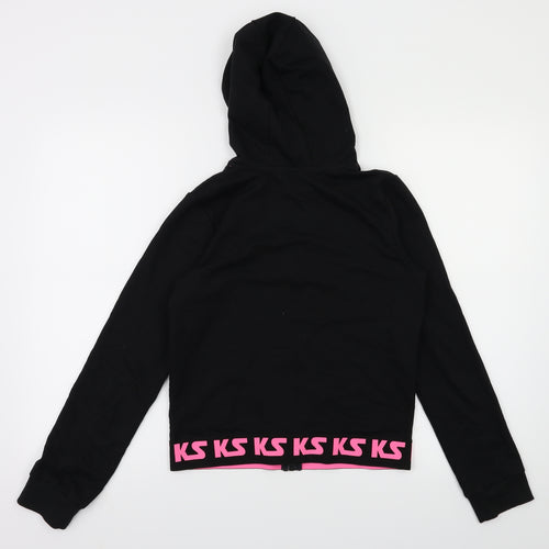 M&Co Girls Black   Full Zip Jumper Size 13 Years