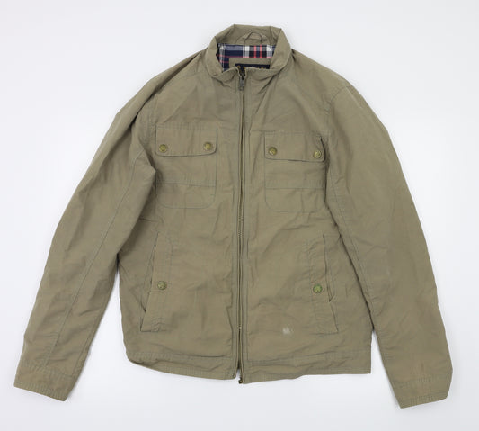 Front view of Trait men’s beige jacket, size S
