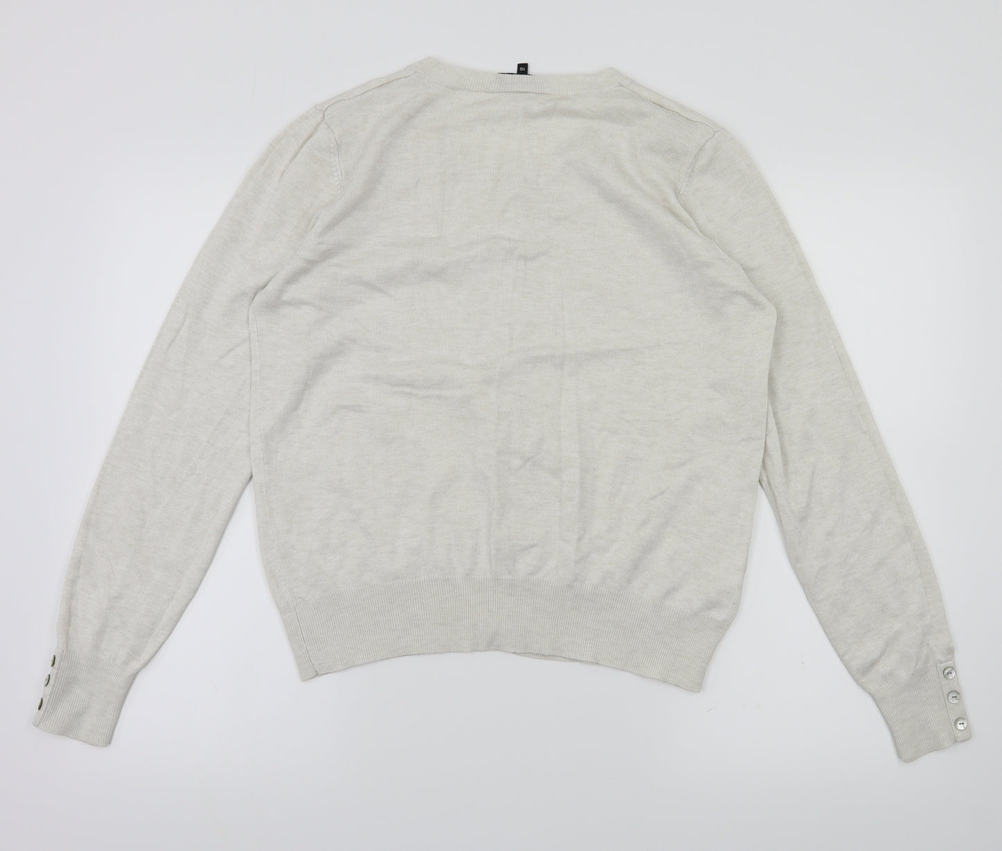 payapa Womens Ivory   Cardigan Jumper Size 16
