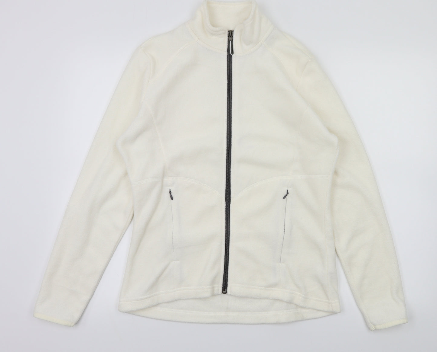m&s Womens Ivory   Full Zip Jumper Size 10