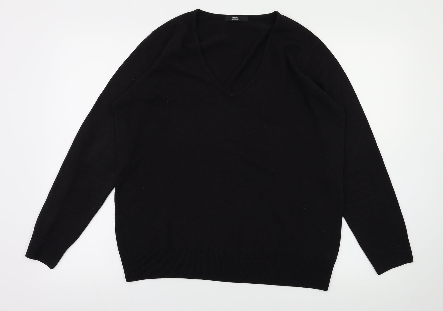 m&s Womens Black   Pullover Jumper Size 16