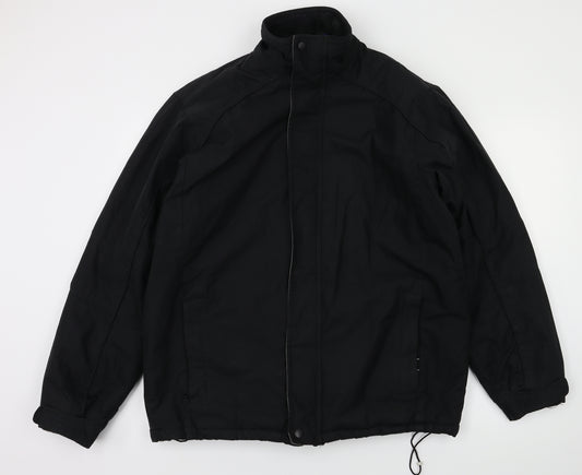 Front view of ative men’s black jacket coat, size S