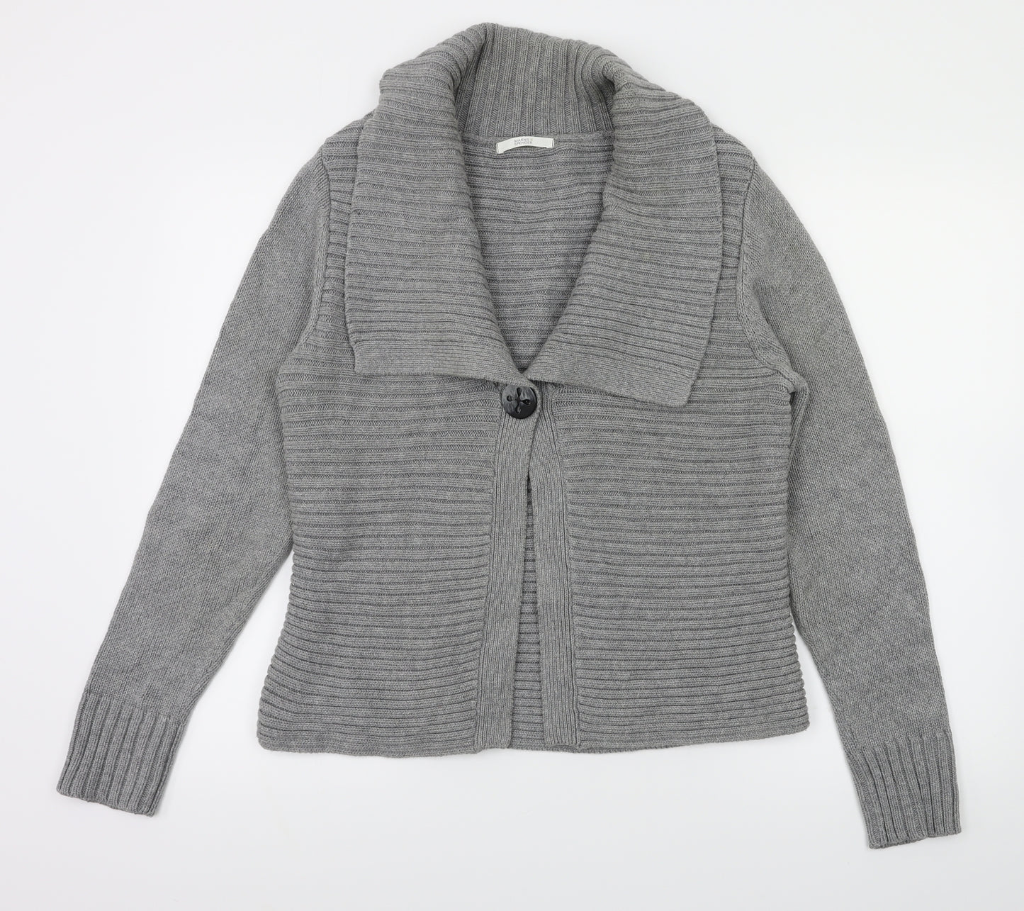 m&s Womens Grey   Cardigan Jumper Size 14