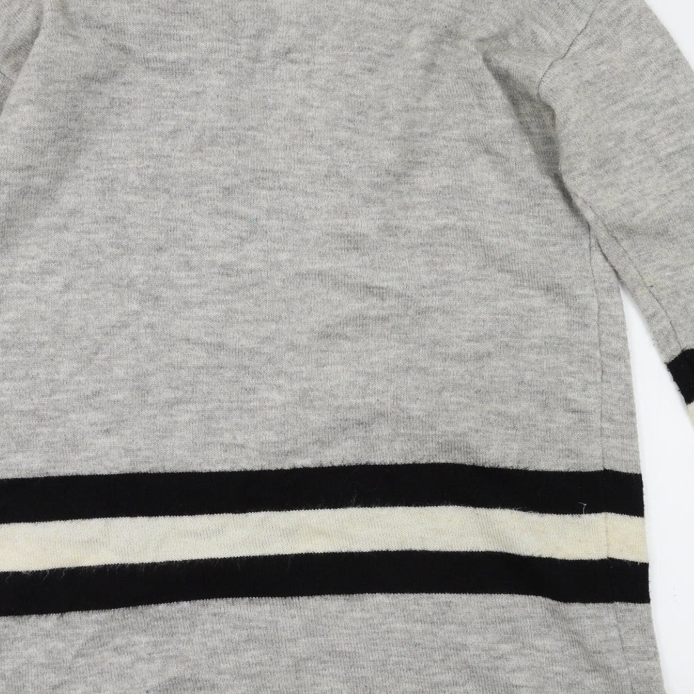 TU Womens Grey Striped  Cardigan Jumper Size 16