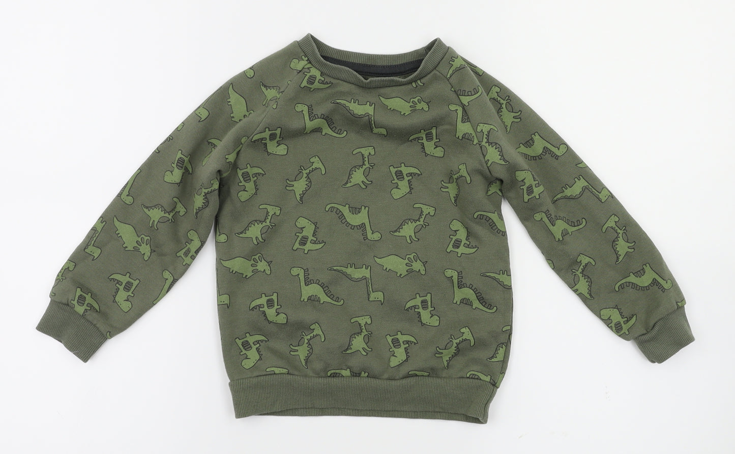 Primark Boys Green Animal Print  Pullover Jumper Size 24 Months