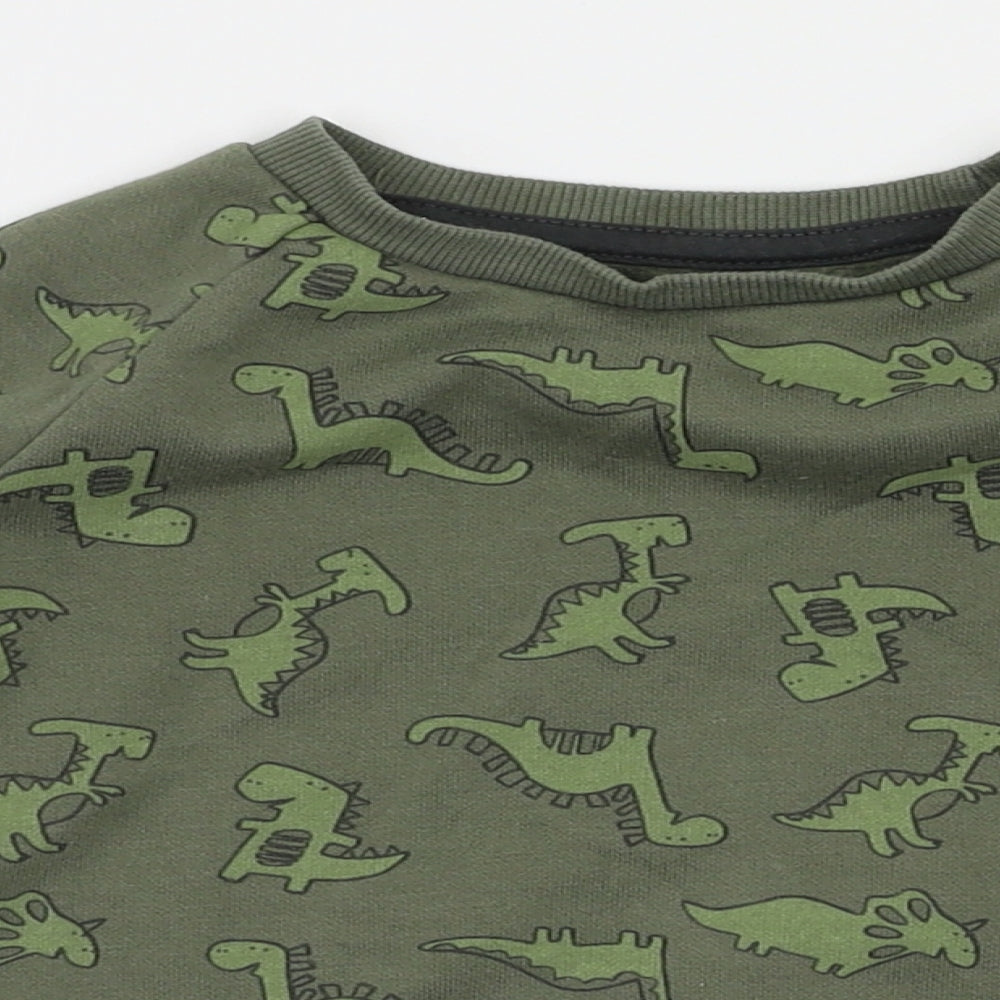 Primark Boys Green Animal Print  Pullover Jumper Size 24 Months