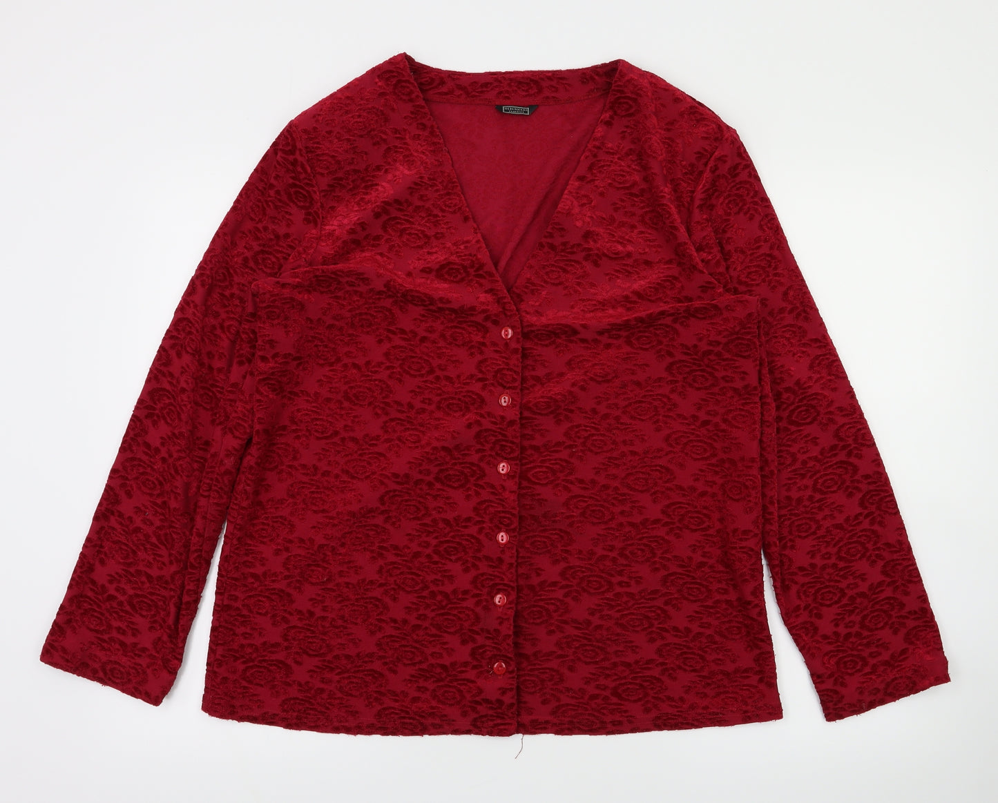 Debehams Womens Red   Cardigan Jumper Size 14
