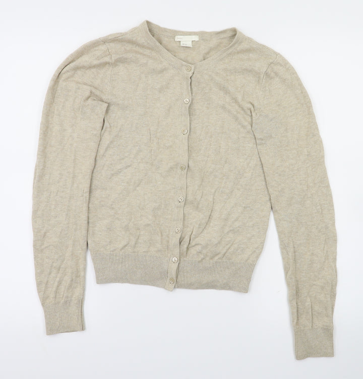 H&M Womens Beige Cardigan Jumper Size XS