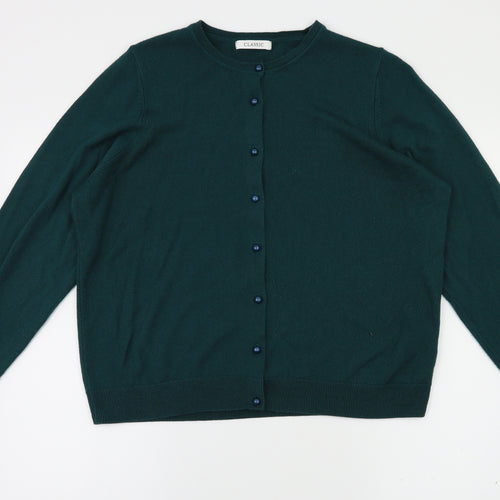 M&s Womens Green   Cardigan Jumper Size 18
