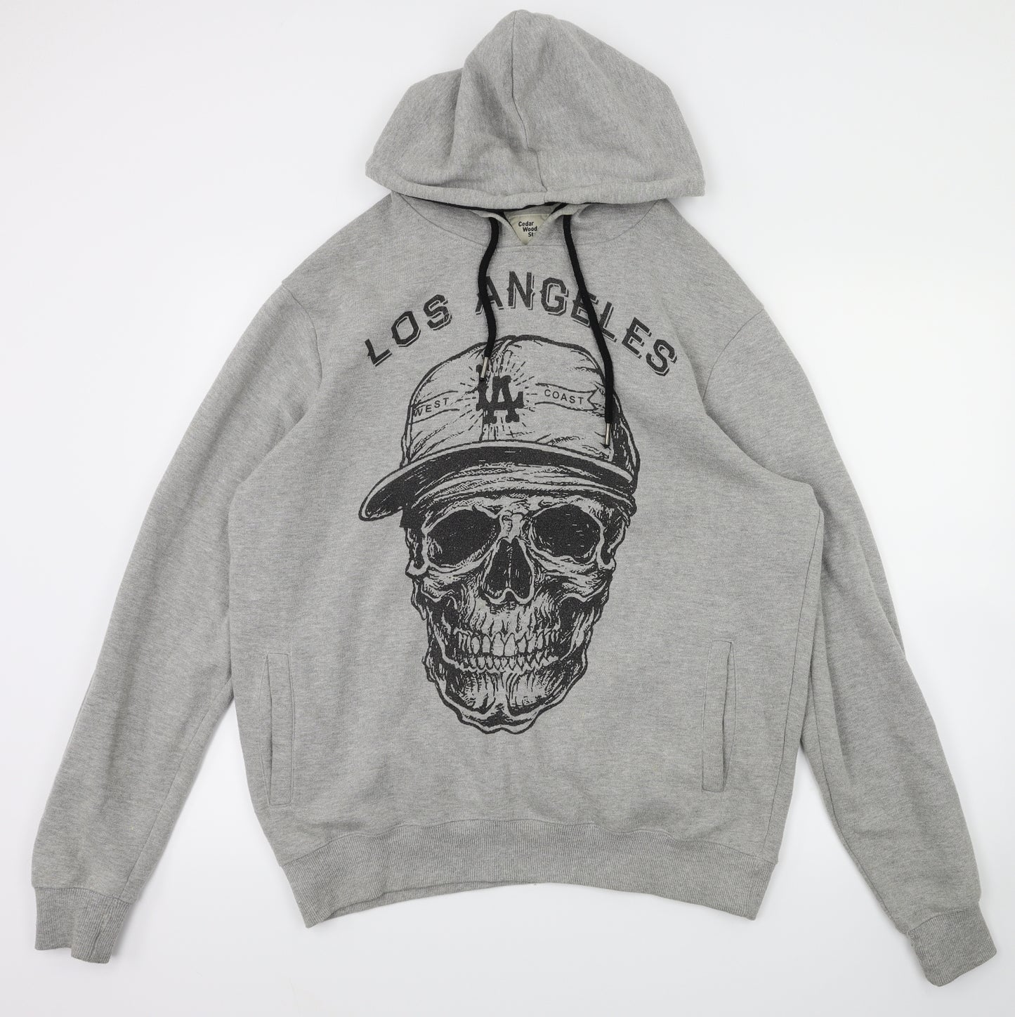 Cedar Wood State Mens Grey   Pullover Hoodie Size L