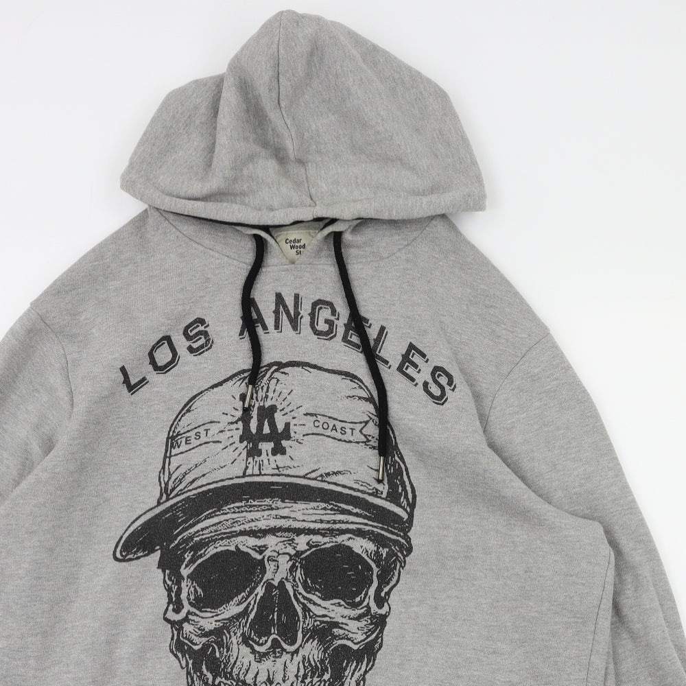 Cedar Wood State Mens Grey   Pullover Hoodie Size L