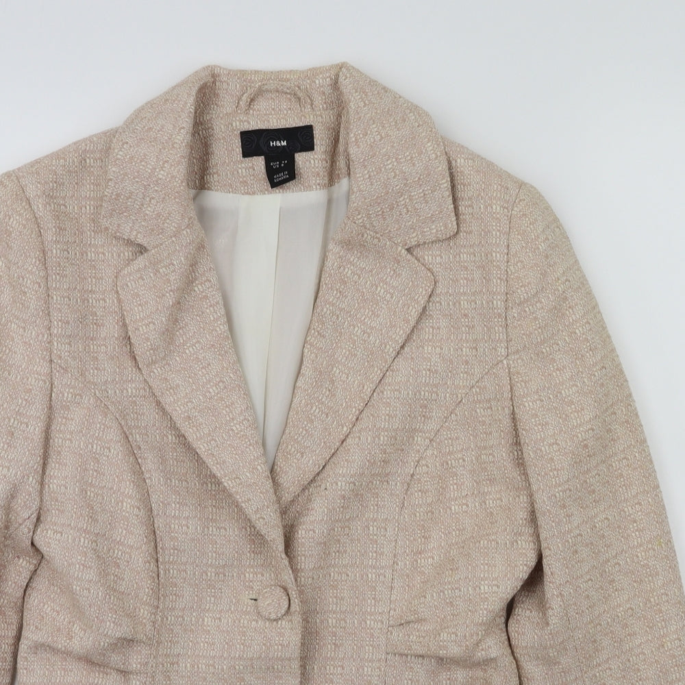 H&M Womens Pink   Jacket Blazer Size 10