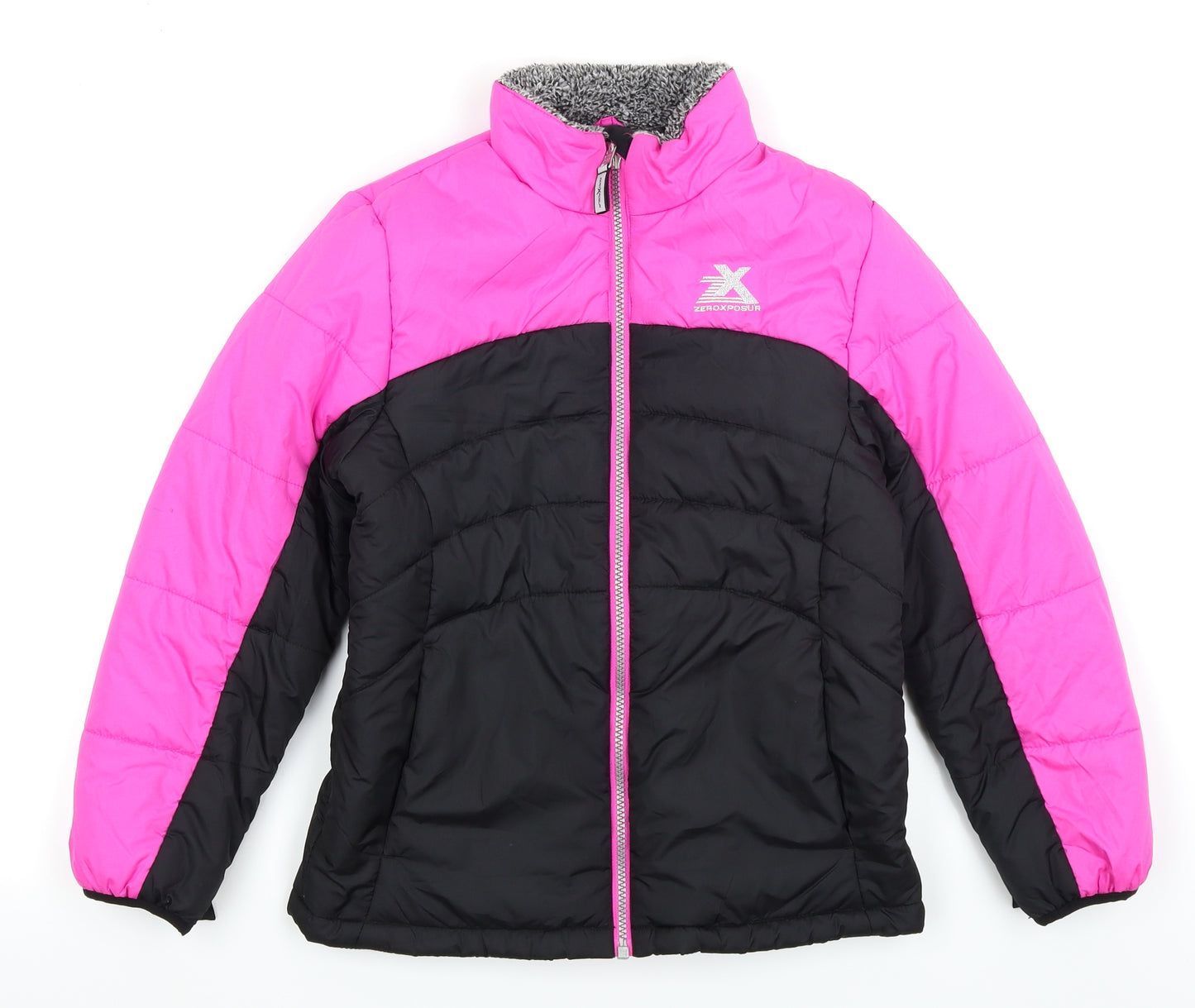 ZeroXposur Girls Pink Colourblock  Puffer Jacket Coat Size M