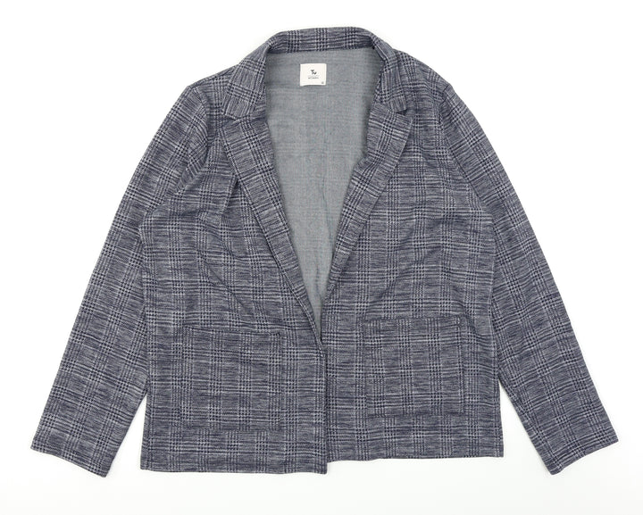 TU Womens Blue Plaid  Jacket  Size 16