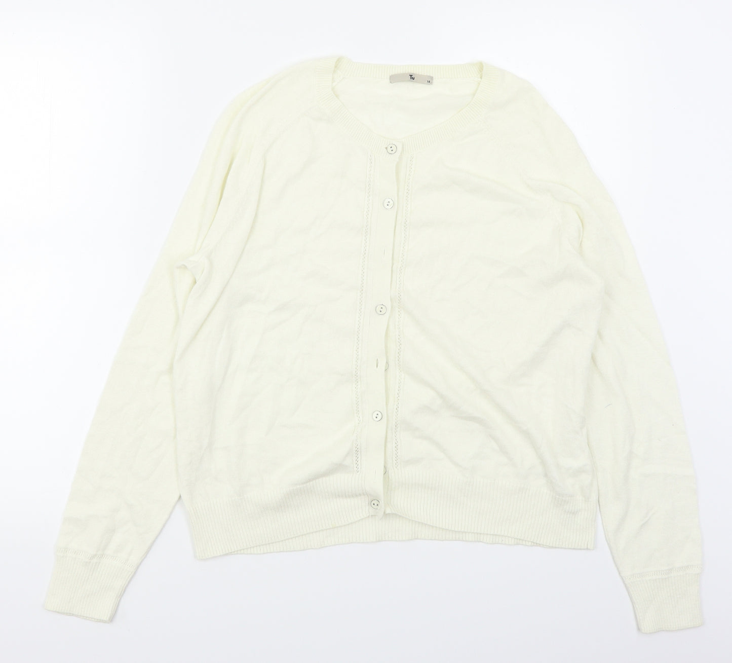 TU Womens White   Cardigan Jumper Size 16