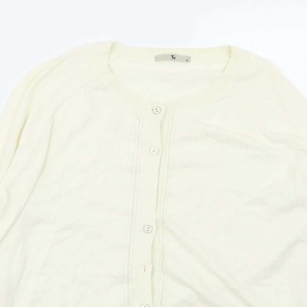 TU Womens White   Cardigan Jumper Size 16