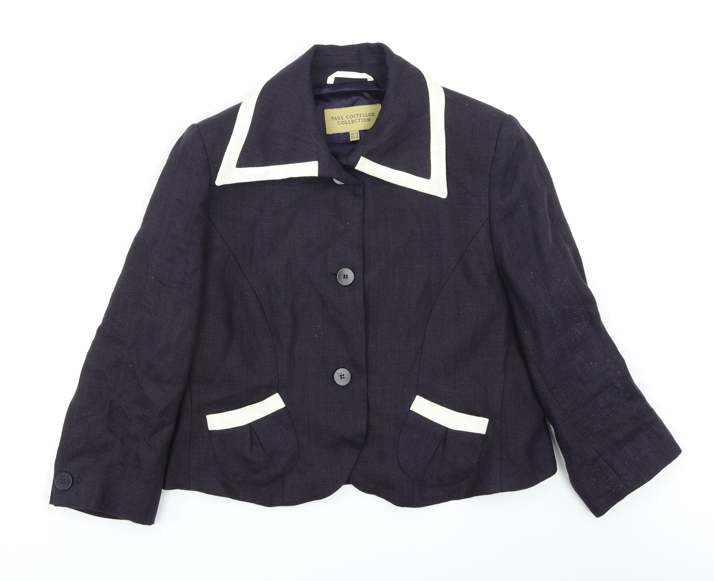 Paul Costelloe Womens Blue   Jacket Blazer Size 16